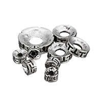 Zink Legierung Perlen Schmuck, Zinklegierung, Kreisring, antik silberfarben plattiert, om mani padme hum & verschiedene Größen vorhanden, frei von Nickel, Blei & Kadmium, 200PCs/Menge, verkauft von Menge