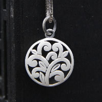 Tree Of Life riipuksia, Thaimaa Sterling Silver, Puu, 14mm, Reikä:N. 3-5mm, Myymät PC