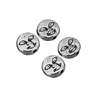 Zink Alloy Flat Pärlor, Flat Round, antik silver pläterad, nickel, bly och kadmium gratis, 7.30x3mm, Hål:Ca 1mm, 500PC/Lot, Säljs av Lot