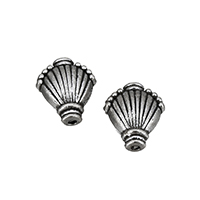 Coirníní Jewelry Alloy Sinc, Sinc Alloy, Shell, dath airgid antique plátáilte, nicil, luaidhe & caidmiam saor in aisce, 8.50x10.50x5mm, Poll:Thart 1mm, 200ríomhairí pearsanta/Lot, Díolta De réir Lot