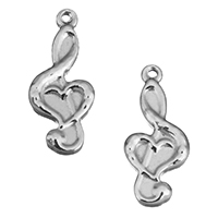 Rozsdamentes acél Ékszerek Medálok, Stainless Steel, Music Note, az eredeti szín, 9.50x21.50x3mm, Lyuk:Kb 1mm, 50PC-k/Lot, Által értékesített Lot