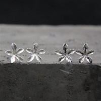 925 Sterling Silver Stud naušnica, Cvijet, različiti materijali za izbor & za žene, 9mm, Prodano By par