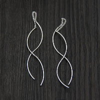 925 Sterling Silver Thread Μέσω Σκουλαρίκια, φυσικός, για τη γυναίκα, 1x20mm, Sold Με Ζεύγος