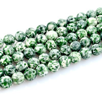 Green Spot stenen kralen, Green Spot Stone, Ronde, natuurlijk, verschillende grootte voor keus, Gat:Ca 1mm, Per verkocht Ca 15 inch Strand