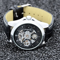 Guccamel® Men Watch Jewelry, PU, with quadrante in lega di zinco & vetro, placcato, regolabile & per l'uomo, nessuno, assenza di nichel,piombo&cadmio, 44x14mm, Lunghezza Appross. 7.8 pollice, Venduto da PC