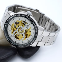 Guccamel® Men Ékszer Watch, Cink ötvözet, -val Üveg, galvanizált, az ember, több színt a választás, nikkel, ólom és kadmium mentes, 42.5x15mm, Hossz Kb 7 inch, Által értékesített PC