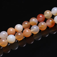 Brasilien Agate Bead, Runde, naturlig, forskellig størrelse for valg, Hole:Ca. 1mm, Solgt Per Ca. 15 inch Strand