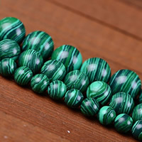 Malakit Bead, Runde, syntetisk, forskellig størrelse for valg, Hole:Ca. 1mm, Solgt Per Ca. 15 inch Strand