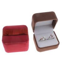 Velvet Ring Box Velveteen with Cardboard & Satin Ribbon Square Sold By PC