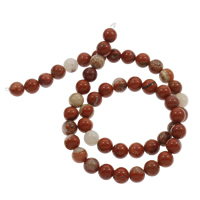 Red Jasper Bead, Rund, olika storlek för val, Hål:Ca 1mm, Såld Per Ca 15 inch Strand