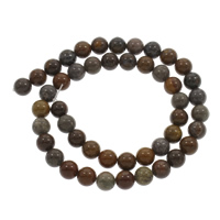 Yolk Stone Kraal, Ronde, Chinees & verschillende grootte voor keus, Gat:Ca 1mm, Per verkocht Ca 15 inch Strand