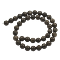 Grain Stone Kraal, Ronde, verschillende grootte voor keus, zwart, Gat:Ca 1mm, Per verkocht Ca 15 inch Strand