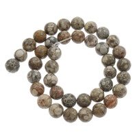 Maifan Stone Kraal, Ronde, verschillende grootte voor keus, Gat:Ca 1mm, Per verkocht Ca 15 inch Strand