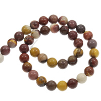 Yolk Stone Kraal, Ronde, natuurlijk, verschillende grootte voor keus, Gat:Ca 1mm, Per verkocht Ca 15 inch Strand