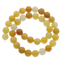 aventurine jaune goutte, Rond, normes différentes pour le choix, Trou:Environ 1mm, Vendu par Environ 15 pouce brin