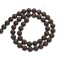 Jasper Brecciated Kraal, Ronde, verschillende grootte voor keus, Gat:Ca 1mm, Per verkocht Ca 15 inch Strand