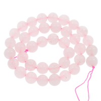 Naturlige rosenkvarts perler, Rose Quartz, Runde, forskellig størrelse for valg, Hole:Ca. 1mm, Solgt Per Ca. 15 inch Strand