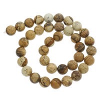 Natural Picture Jasper Beads Round Approx 1mm Sold Per Approx 15 Inch Strand