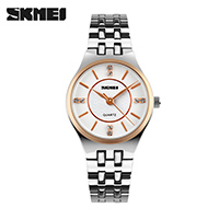 SKmei® naisten koruja Watch, Ruostumaton teräs, kanssa Lasi & Sinkkiseos, päällystetty, tekojalokivi, 25x32mm, Pituus N. 9.4 tuuma, Myymät PC