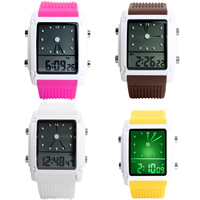 SKmei® Unisex Jewelry Watch, Silicone, le Gloine & Cruach dhosmálta & Sinc Alloy, péinteáilte, dathanna níos mó le haghaidh rogha, 38x48mm, Fad Thart 9.4 Inse, Díolta De réir PC