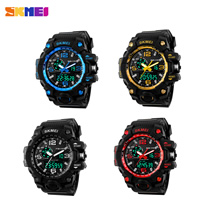 SKmei® Men Jóias Relógio, silicone, with vidro & liga de zinco, banhado, Mais cores pare escolha, níquel, chumbo e cádmio livre, 55x52mm, comprimento Aprox 10.2 inchaltura, vendido por PC