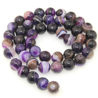 Perle Agate dentelle naturelle, agate lace, Rond, normes différentes pour le choix, violet, Vendu par Environ 15.5 pouce brin