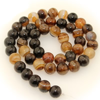 Kaffe Agate Bead, Runde, naturlig, forskellig størrelse for valg, Solgt Per Ca. 15.5 inch Strand