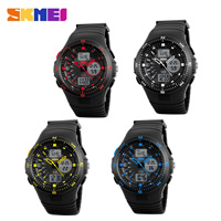 SKmei® mannen sieraden horloge, Silicone, met Plastic, meer kleuren voor de keuze, nikkel, lood en cadmium vrij, 48x54mm, Lengte Ca 10.2 inch, Verkocht door PC