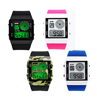 SKmei® Unisex Jewelry Watch, Silicone, le Gloine & Cruach dhosmálta & Sinc Alloy, dathanna níos mó le haghaidh rogha, nicil, luaidhe & caidmiam saor in aisce, 38mm, Fad Thart 9.4 Inse, Díolta De réir PC