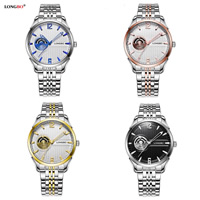 LONGBO®Men Reloj de joyería, aleación de zinc, con Vidrio & acero inoxidable, chapado, para hombre, más colores para la opción, libre de níquel, plomo & cadmio, 41mm, longitud aproximado 9.2 Inch, Vendido por UD