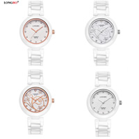 Jewelry Watch LONGBO® mBan, Poircealláin, le Gloine & Sinc Alloy, plátáilte, stíleanna éagsúla do rogha & do bhean & le rhinestone, nicil, luaidhe & caidmiam saor in aisce, 33.5mm, Fad Thart 8.2 Inse, Díolta De réir PC