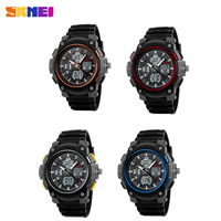 SKmei® mannen sieraden horloge, Silicone, met Plastic & Zinc Alloy, plated, meer kleuren voor de keuze, 53x56mm, Lengte Ca 10 inch, Verkocht door PC