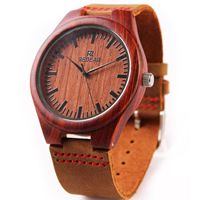 Reloj de joyería Redear®Men, Cuero de vaca, con sándalo rojo & Vidrio & acero inoxidable, chapado, natural & ajustable & para hombre, 54x11mm, longitud aproximado 8.8 Inch, Vendido por UD