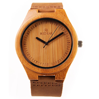 Montre à bijoux Redear®Unisex, cuir de peau de vache, avec Bambou & verre & acier inoxydable, Placage, naturel & longueur différente pour le choix & unisexe & réglable, 54x11mm, Vendu par PC