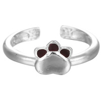 ottone Anelli Cuff, Artiglio, placcato argento vero, regolabile & per la donna & smalto, assenza di piombo & cadmio, 7.8x7.8mm, Misura:7.5, Venduto da PC