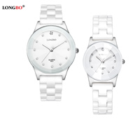 LONGBO® Unisex Nakit Watch, Porculan, s Staklo & Nehrđajući čelik & Cink Alloy, pozlaćen, različitih stilova za izbor & s Rhinestone, više boja za izbor, nikal, olovo i kadmij besplatno, Prodano By PC