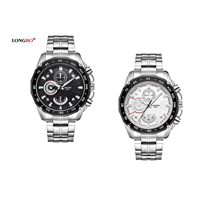 LONGBO®Men Nakit Watch, Nehrđajući čelik, s Staklo & Cink Alloy, pozlaćen, za čovjeka, više boja za izbor, nikal, olovo i kadmij besplatno, 43mm, Dužina Približno 9.8 inčni, Prodano By PC