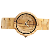 Redear®Unisex Korut Watch, Santelipuu, kanssa Bambu & Lasi & Ruostumaton teräs, päällystetty, luonnollinen, 42x11mm, Pituus N. 8 tuuma, Myymät PC