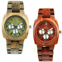 Montre à bijoux Redear®Men, bois, avec verre & acier inoxydable, Placage, naturel & différents matériaux pour le choix & pour homme, 43x13mm, Longueur Environ 8 pouce, Vendu par PC