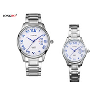 LONGBO® Unisex Sieraden Horloge, Roestvrij staal, met Glas & Zinc Alloy, plated, verschillende stijlen voor de keuze, meer kleuren voor de keuze, nikkel, lood en cadmium vrij, Verkocht door PC