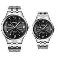 Reloj de Pulsera Unisex, acero inoxidable, con dial de aleación de cinc & Vidrio, chapado en color de platina, unisexo & diverso tamaño para la opción & impermeable, más colores para la opción, libre de níquel, plomo & cadmio, Vendido por UD