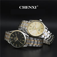 CHENXI ® Men Jóias Watch, aço inoxidável, with dial de liga de zinco & vidro, banhado, para o homem, Mais cores pare escolha, comprimento Aprox 9.8 inchaltura, 3PCs/Lot, vendido por Lot