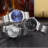 CHENXI® Men Jewelry Watch Stainless Steel with zinc alloy dial & Glass plated for man Length Approx 9.8 Inch Sold By Lot