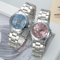 Women Wrist Watch Stainless Steel with zinc alloy dial & Glass plated for woman & with rhinestone Length Approx 9 Inch Sold By Lot