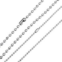 Stainless Steel Chain Ogrlica, Nehrđajući čelik, različite veličine za izbor & Lopta lanac, izvorna boja, Prodano By Strand