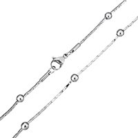 Stainless Steel Chain halskæde, oprindelige farve, 1mm, 4mm, Solgt Per Ca. 20 inch Strand