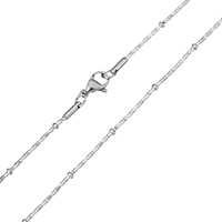 Stainless Steel Chain halskæde, oprindelige farve, 1mm, 1x2mm, Solgt Per Ca. 19 inch Strand