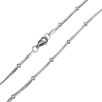 Stainless Steel Chain Ogrlica, Nehrđajući čelik, Zmija lanac, izvorna boja, 2x0.5mm, 1.5x3mm, Prodano Per Približno 19 inčni Strand