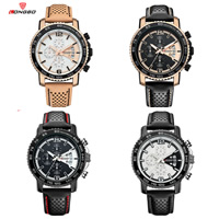 LONGBO®Men Reloj de joyería, Cuero de PU, con Vidrio & aleación de zinc, chapado, ajustable & para hombre, más colores para la opción, libre de níquel, plomo & cadmio, 47mm, longitud aproximado 10.2 Inch, Vendido por UD