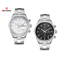 LONGBO®Men Reloj de joyería, acero inoxidable, con Vidrio & aleación de zinc, chapado, para hombre, más colores para la opción, libre de níquel, plomo & cadmio, longitud aproximado 9 Inch, Vendido por UD